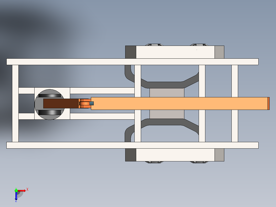 拖车结构设计俯视图