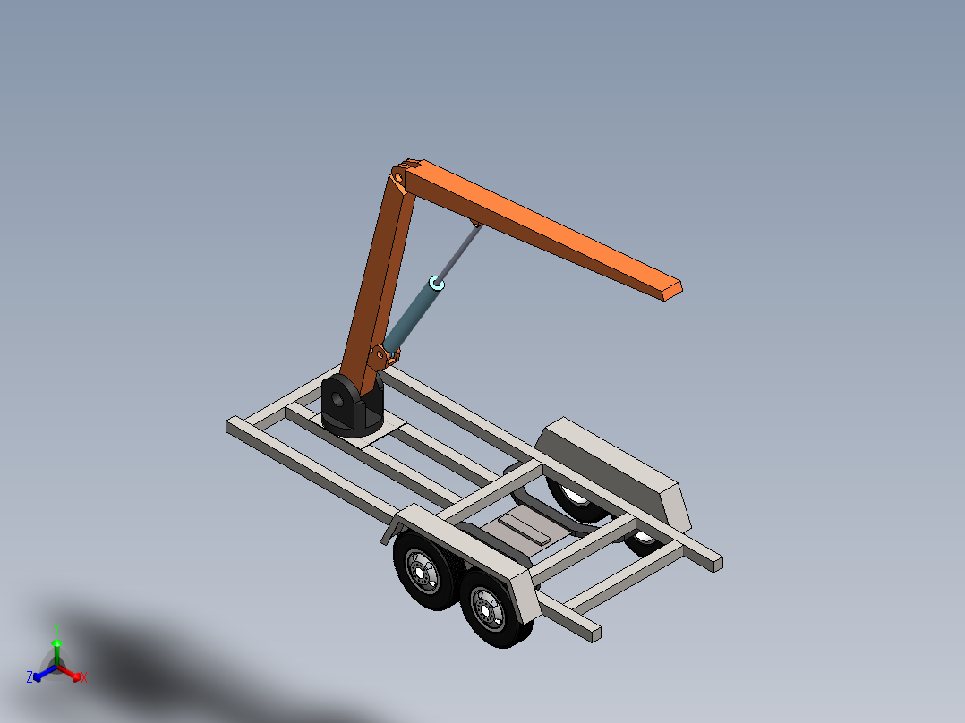 拖车结构设计正等轴测图