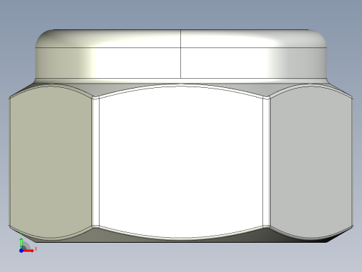 紧固件-IGES 0.3125 Lock Nut前视缩略图