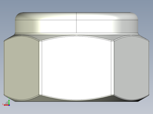 紧固件-IGES 0.3125 Lock Nut后视缩略图