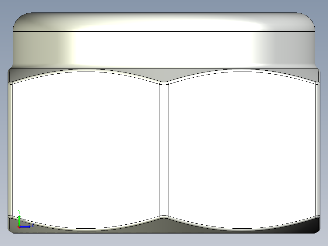 紧固件-IGES 0.3125 Lock Nut左视图