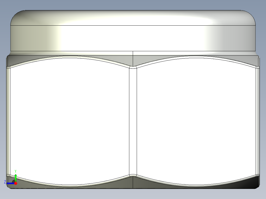 紧固件-IGES 0.3125 Lock Nut右视图