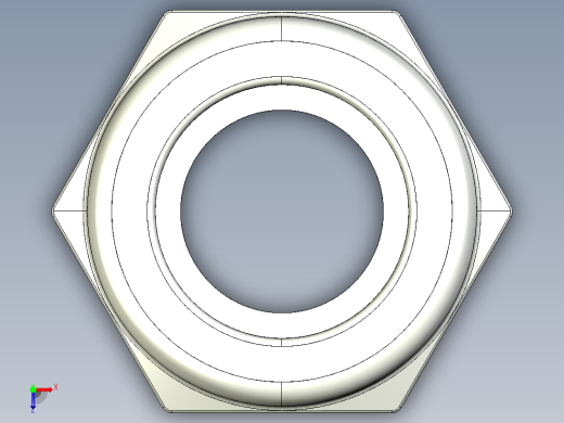 紧固件-IGES 0.3125 Lock Nut俯视缩略图