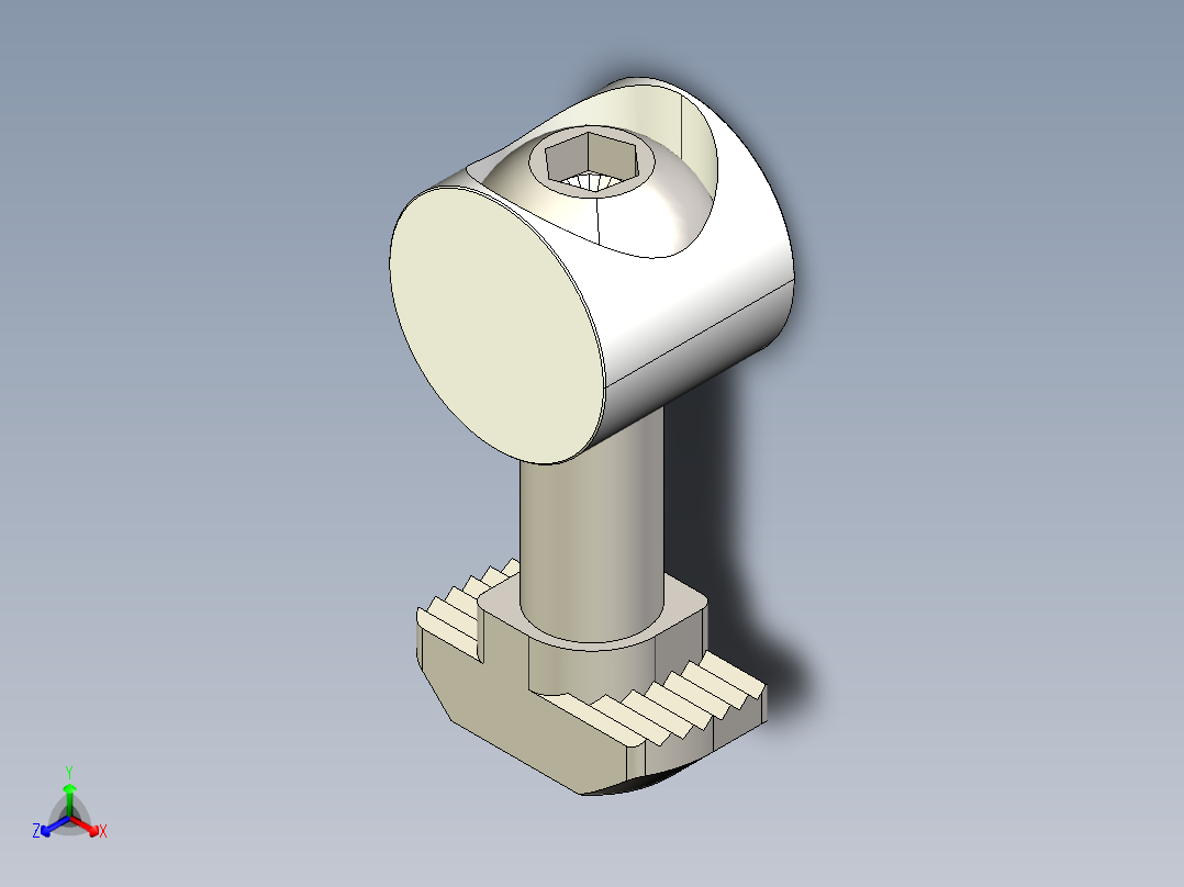 型材-BR 10 SLOT SINGLE BOLT CONNECTOR 3842535619正等轴测图