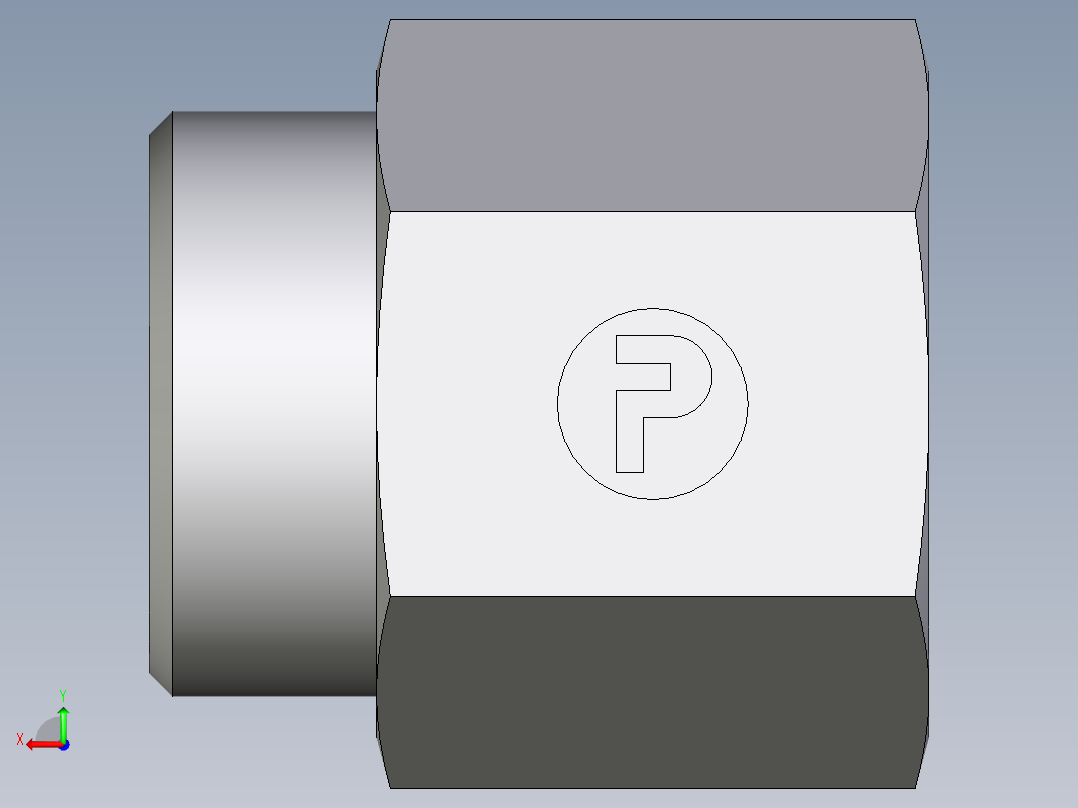 卡套式工业通用硬管接头EO_Swivel_connector_GAI28L1NPT71X后视图