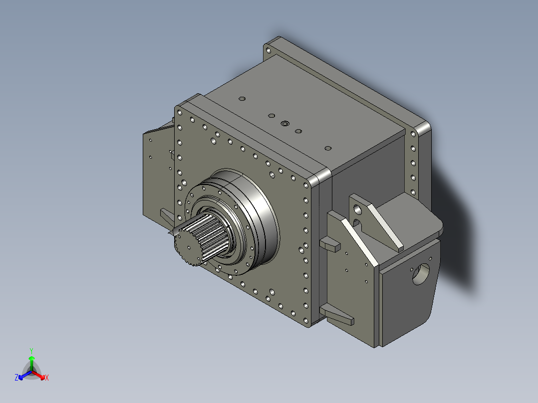 掘进机截割减速器proe三维==696029==150正等轴测图