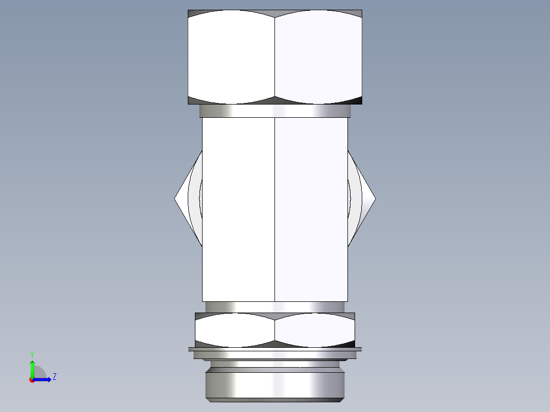 卡套式工业通用硬管接头EO_Adjustable_locknut_run_tee_LEE38ZSRCF左视图