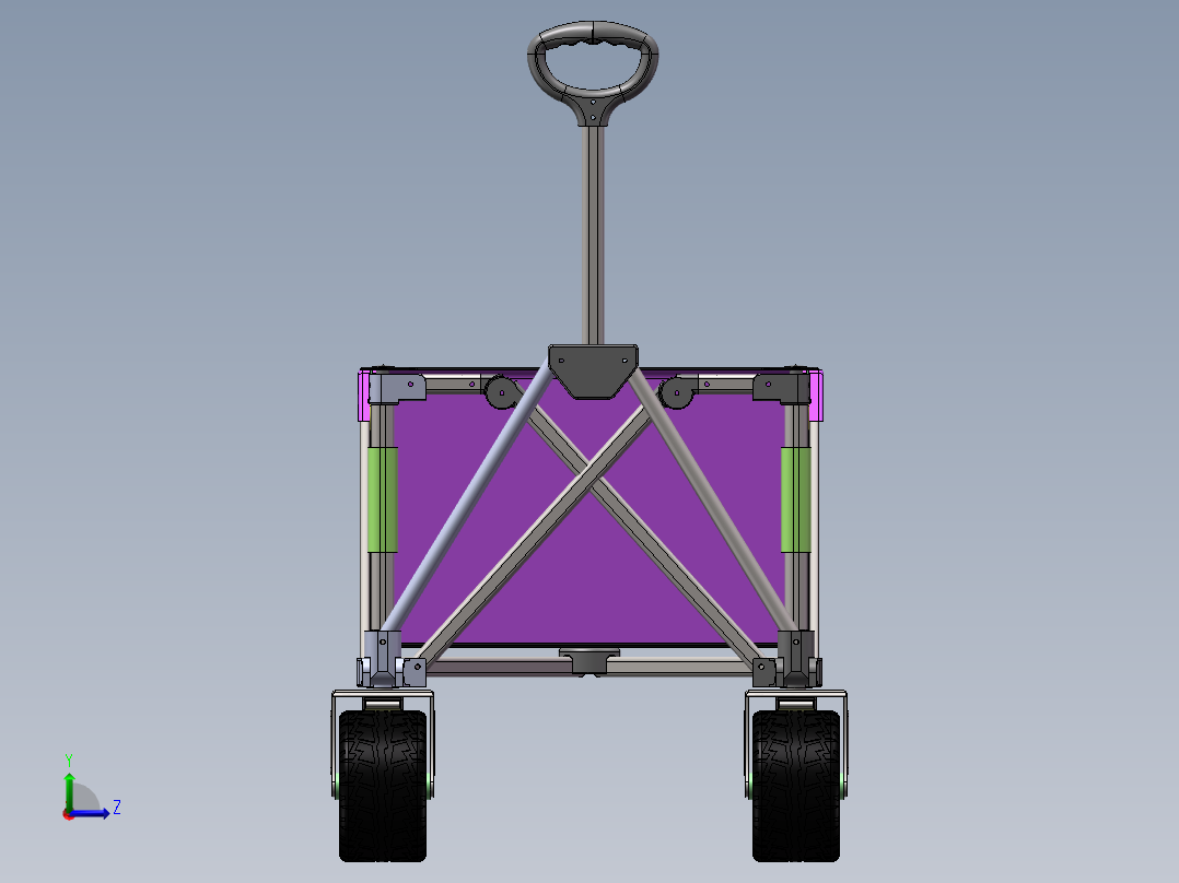 分享一款聚拢车露营推车帐篷推车露营车1342382左视图