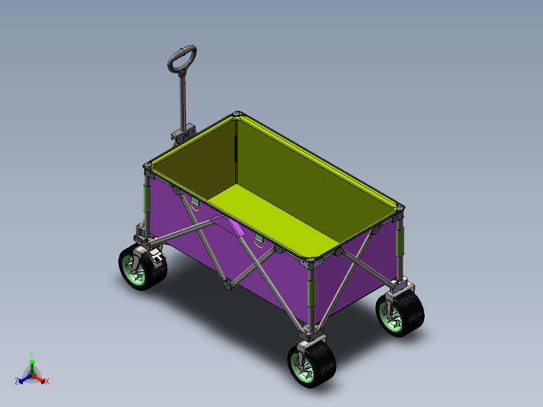 分享一款聚拢车露营推车帐篷推车露营车1342382正等轴测图