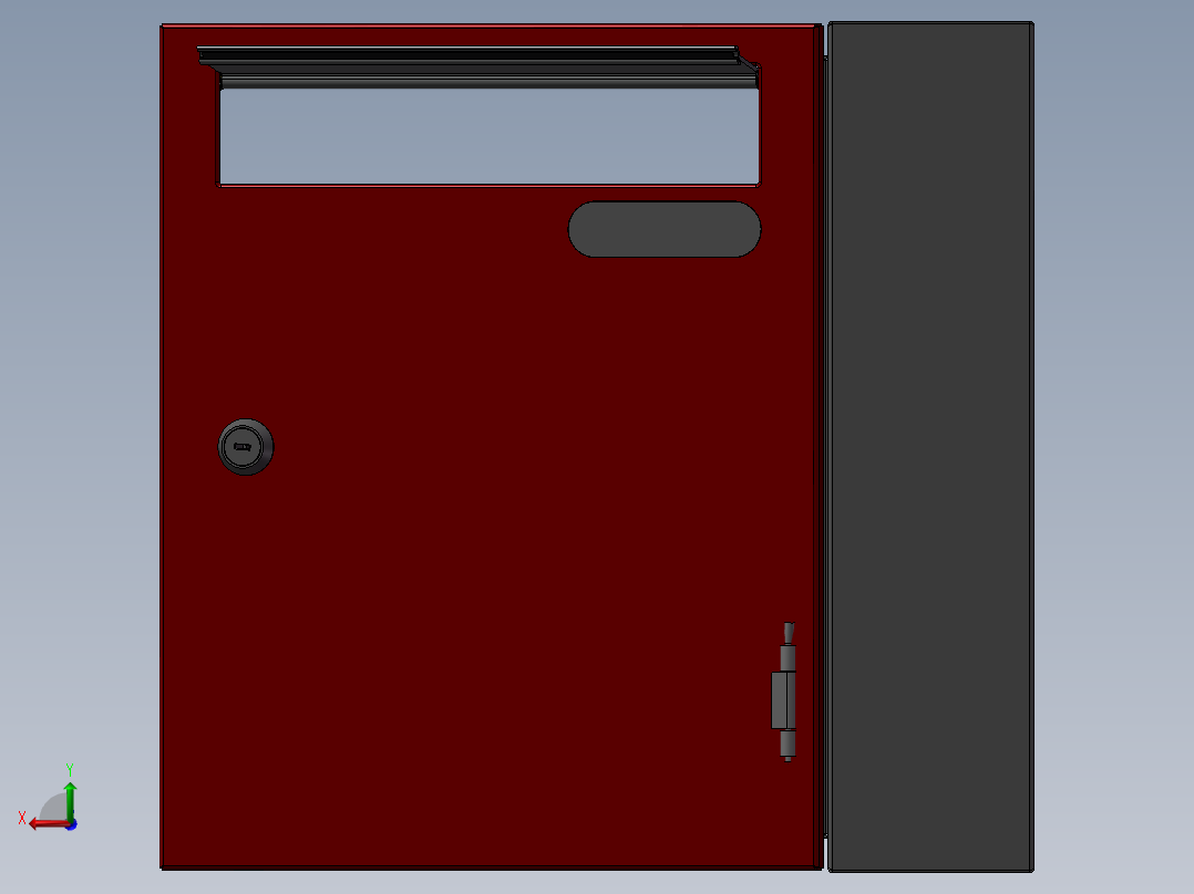 邮筒3D模型后视图