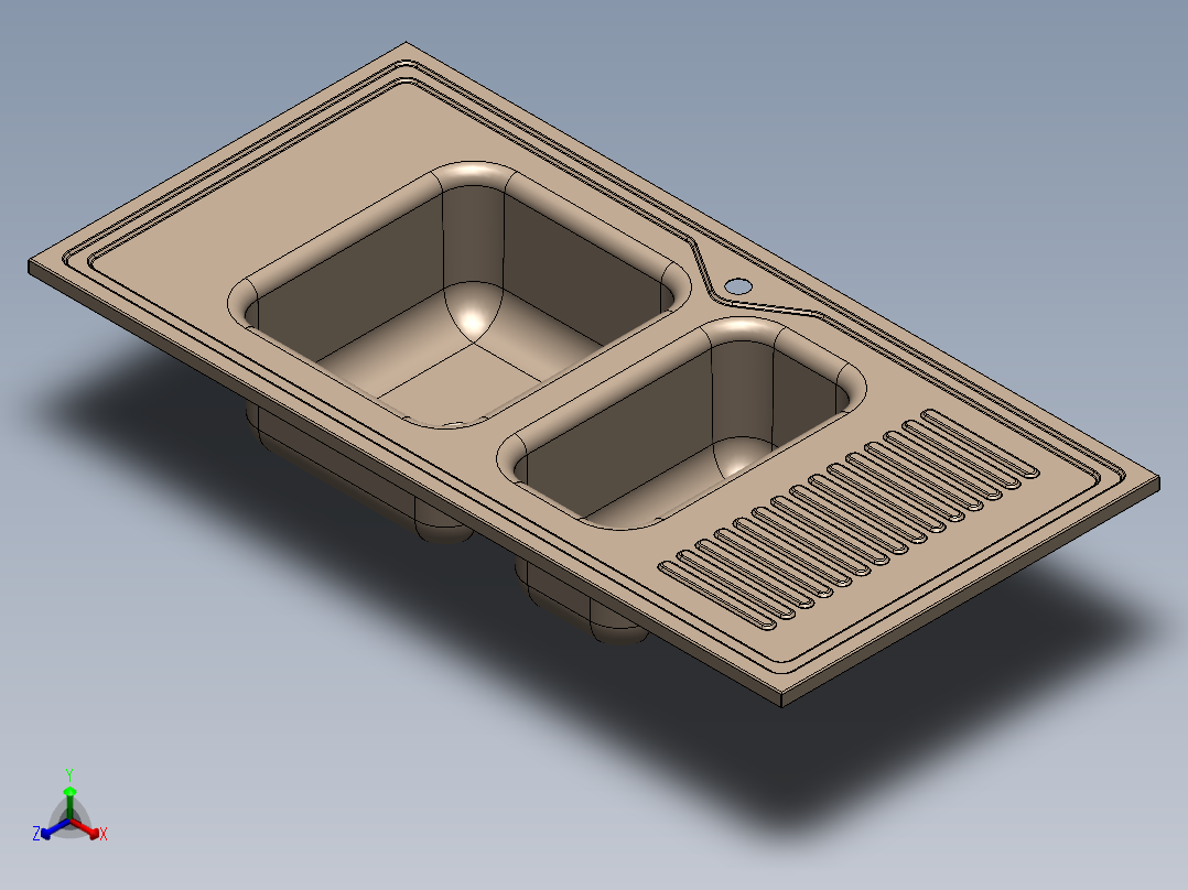 水槽、不锈钢水槽(54)正等轴测图
