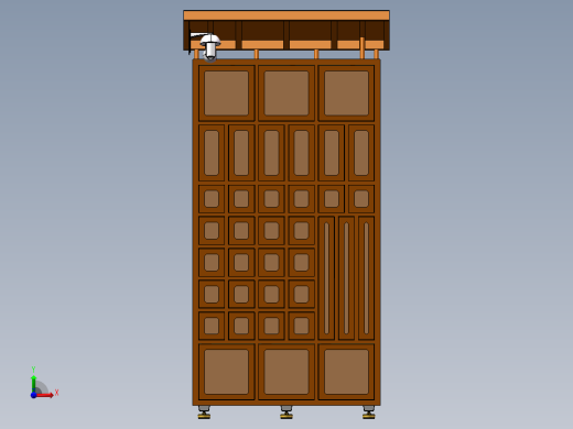 快递储存柜3D模型前视缩略图