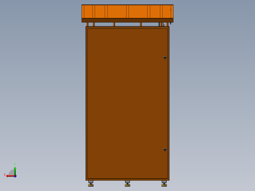 快递储存柜3D模型后视缩略图