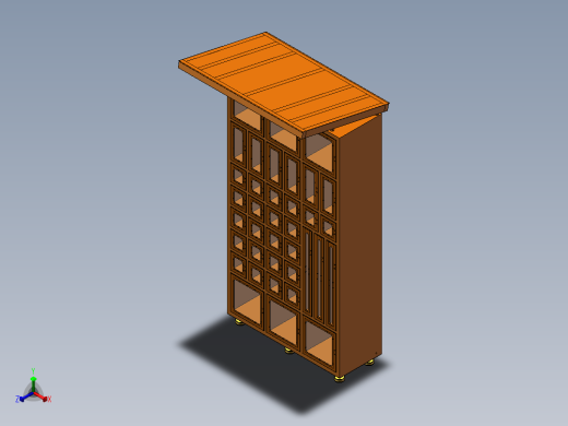 快递储存柜3D模型正等轴测缩略图