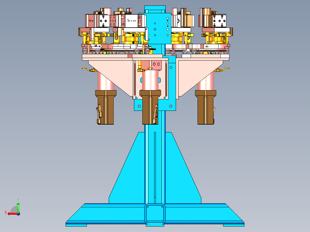 四工位轴承压紧单机设计后视图
