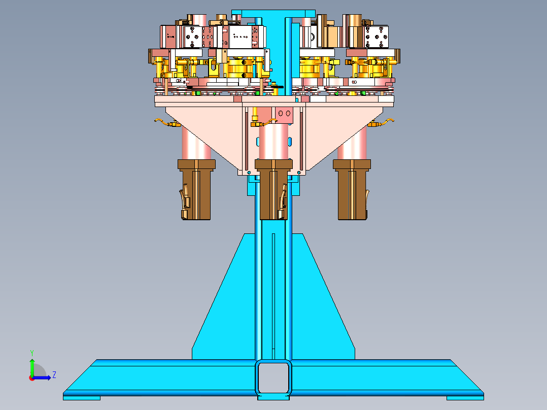 四工位轴承压紧单机设计左视图