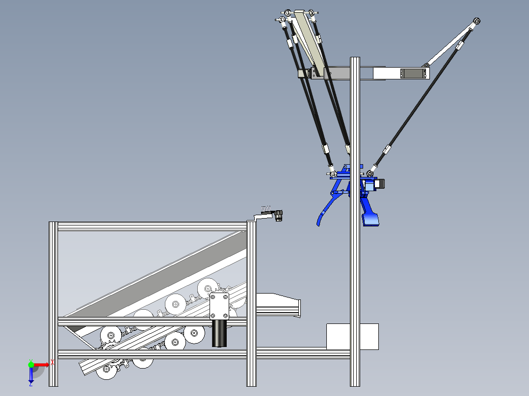 一种基于机器视觉的小型水果分拣机俯视图