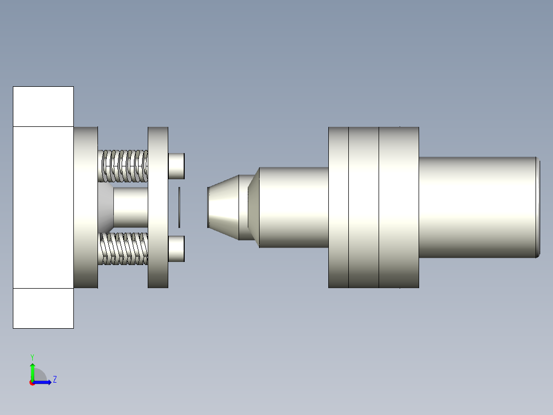 非金属材料的冲载模左视图