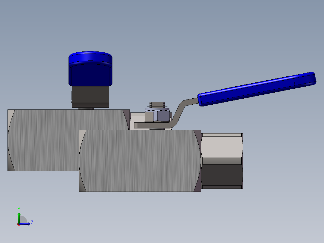 2款BVA1型-单球阀模型左视图