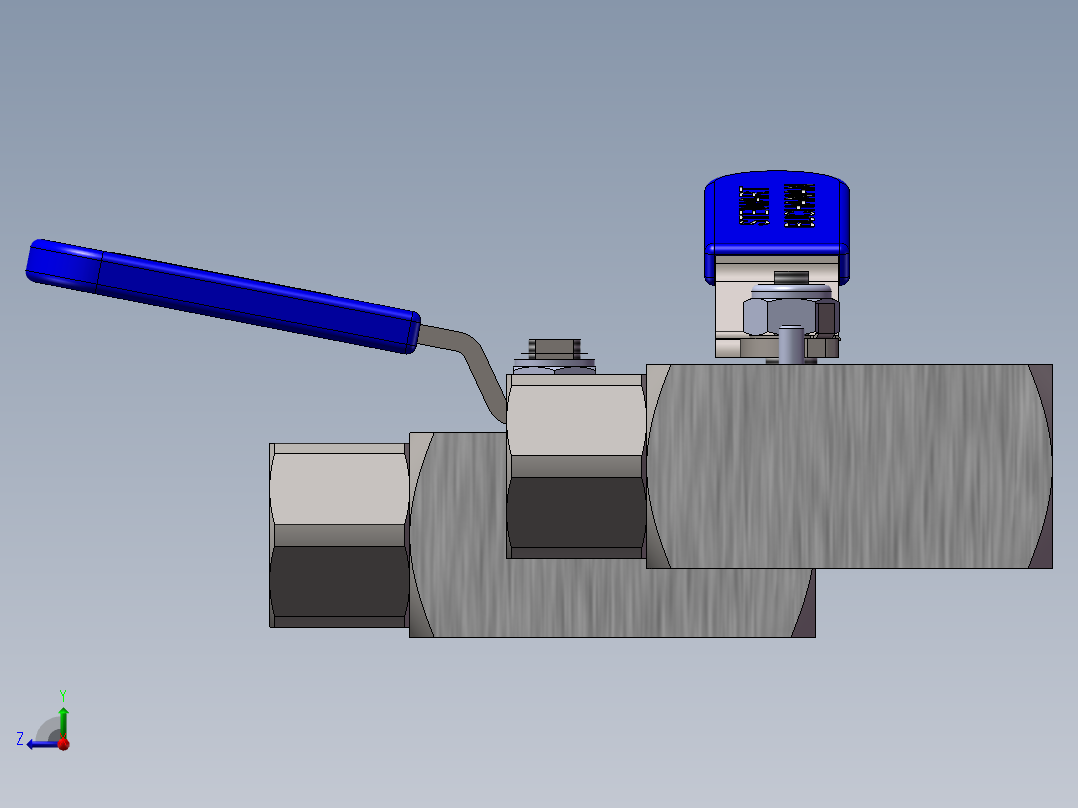 2款BVA1型-单球阀模型右视图