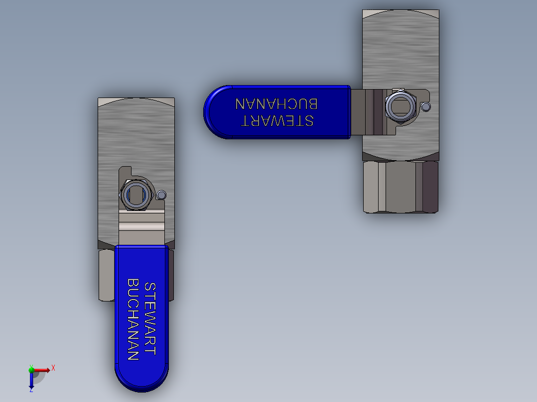 2款BVA1型-单球阀模型俯视图