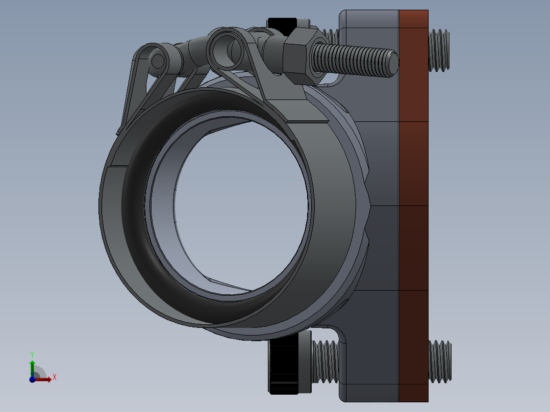 歧管组件 3D模型SolidWorks三维设计图前视图