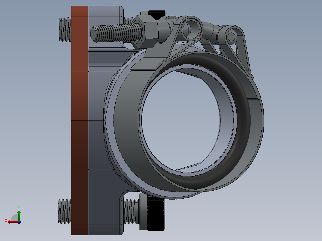 歧管组件 3D模型SolidWorks三维设计图后视图