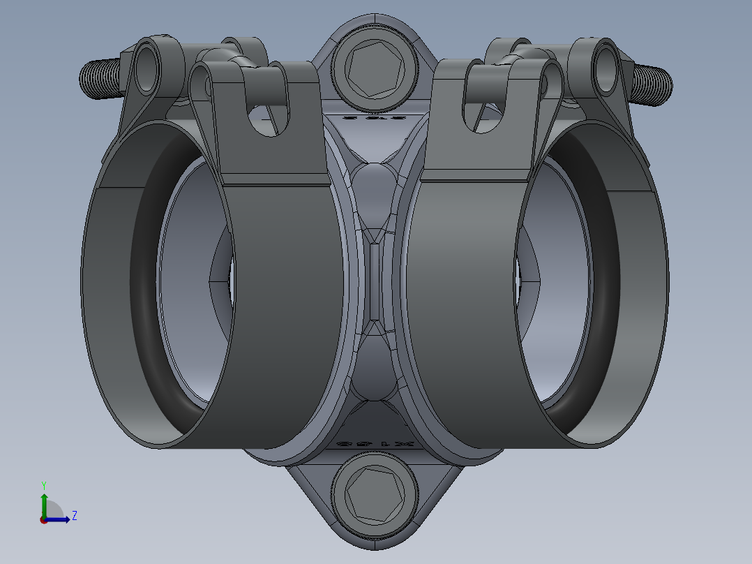 歧管组件 3D模型SolidWorks三维设计图左视图