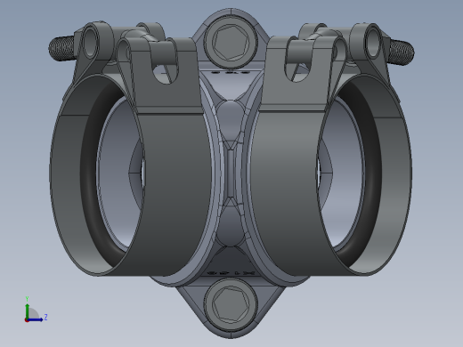 歧管组件 3D模型SolidWorks三维设计图左视缩略图