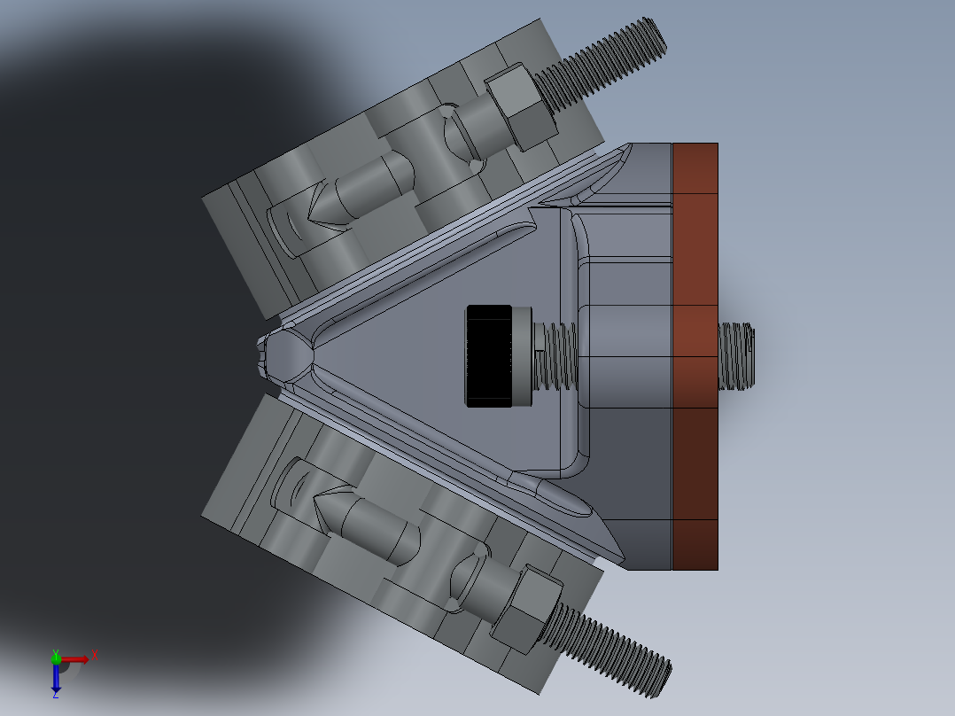 歧管组件 3D模型SolidWorks三维设计图俯视图