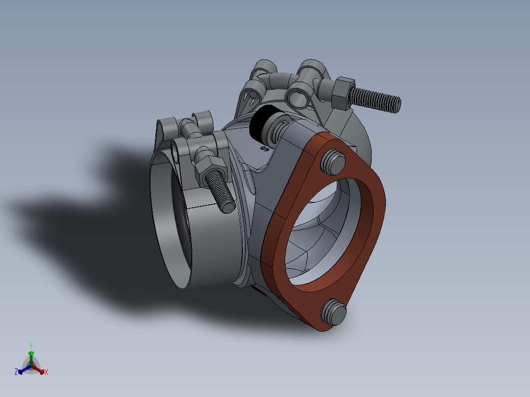 歧管组件 3D模型SolidWorks三维设计图正等轴测图