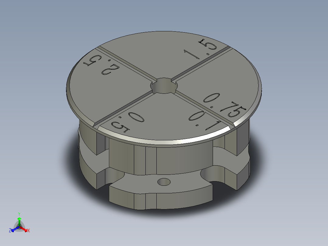 端子送料机构档位旋钮正等轴测图