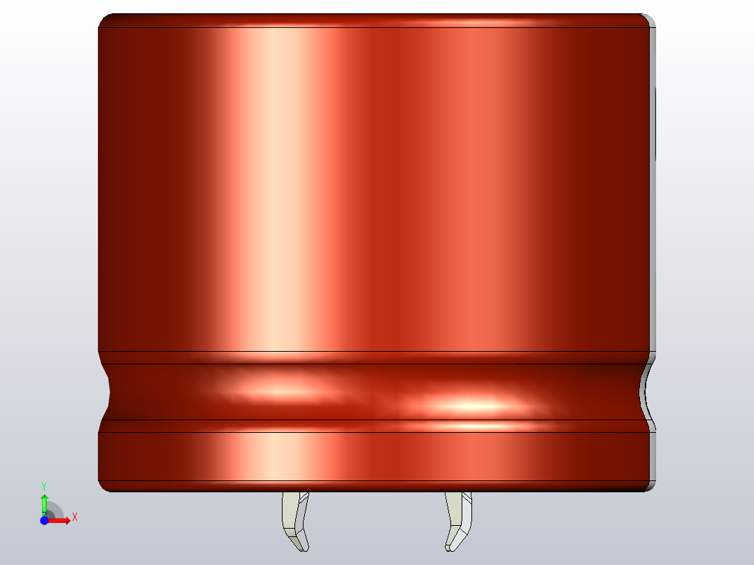 35 x30棕白色底片电解电容器前视图