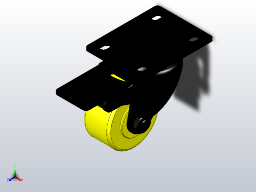 脚轮CKK02-D50-PA正等轴测缩略图