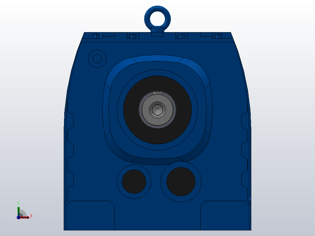 R97R57底脚轴伸式安装组合型斜齿轮减速机R97R57-Y0.18-4P-63-M1-0°前视图