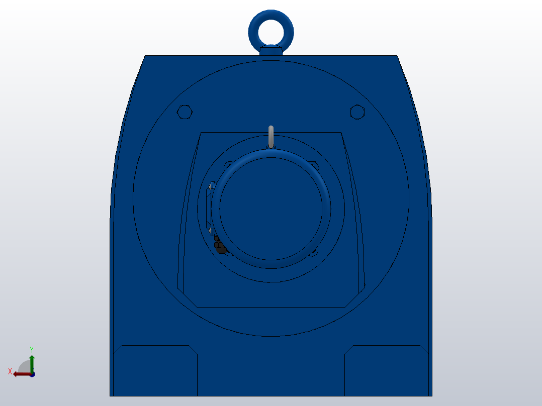 R97R57底脚轴伸式安装组合型斜齿轮减速机R97R57-Y0.18-4P-63-M1-0°后视图