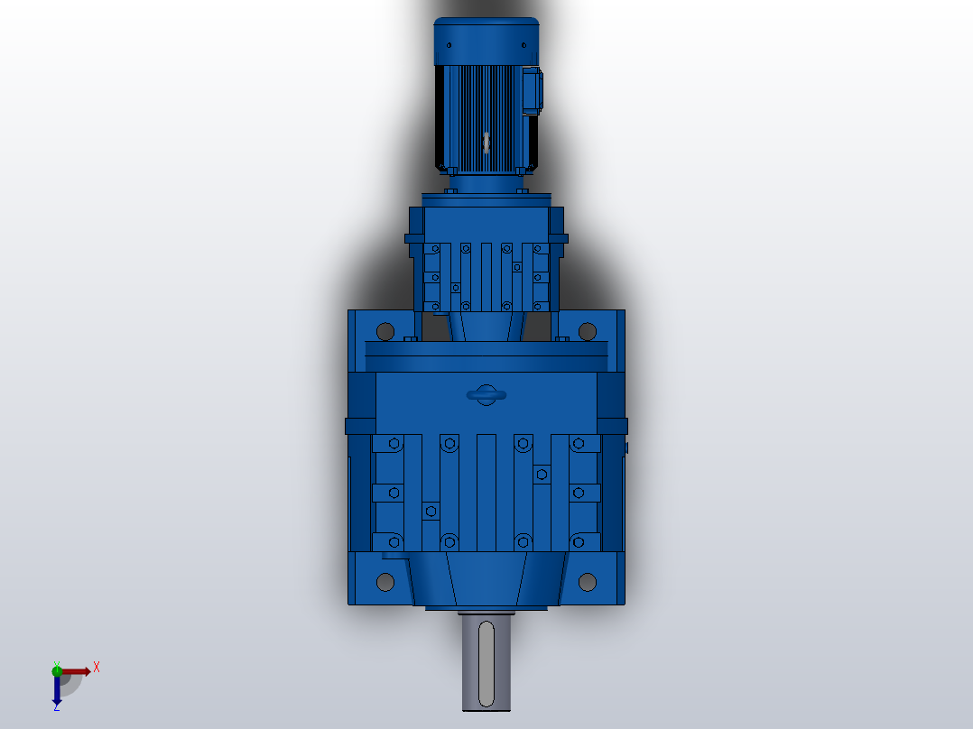 R97R57底脚轴伸式安装组合型斜齿轮减速机R97R57-Y0.18-4P-63-M1-0°俯视图