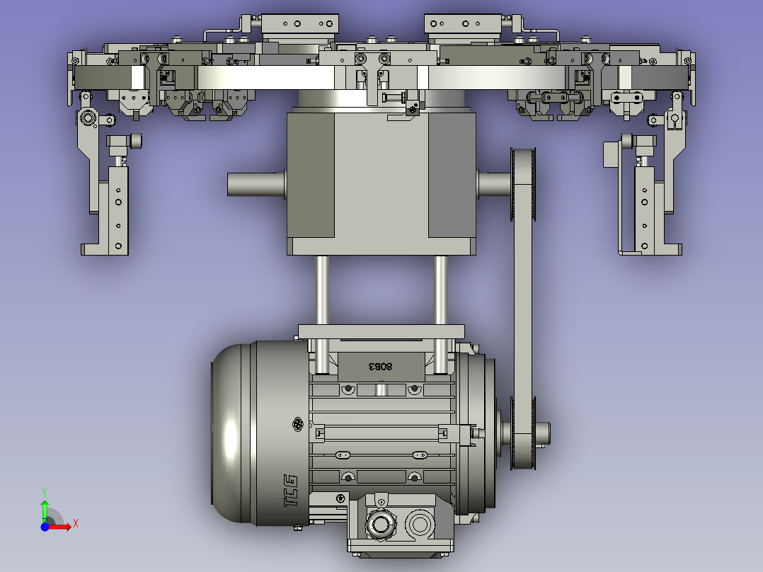 八工位分度盘旋转工作模型图1前视图