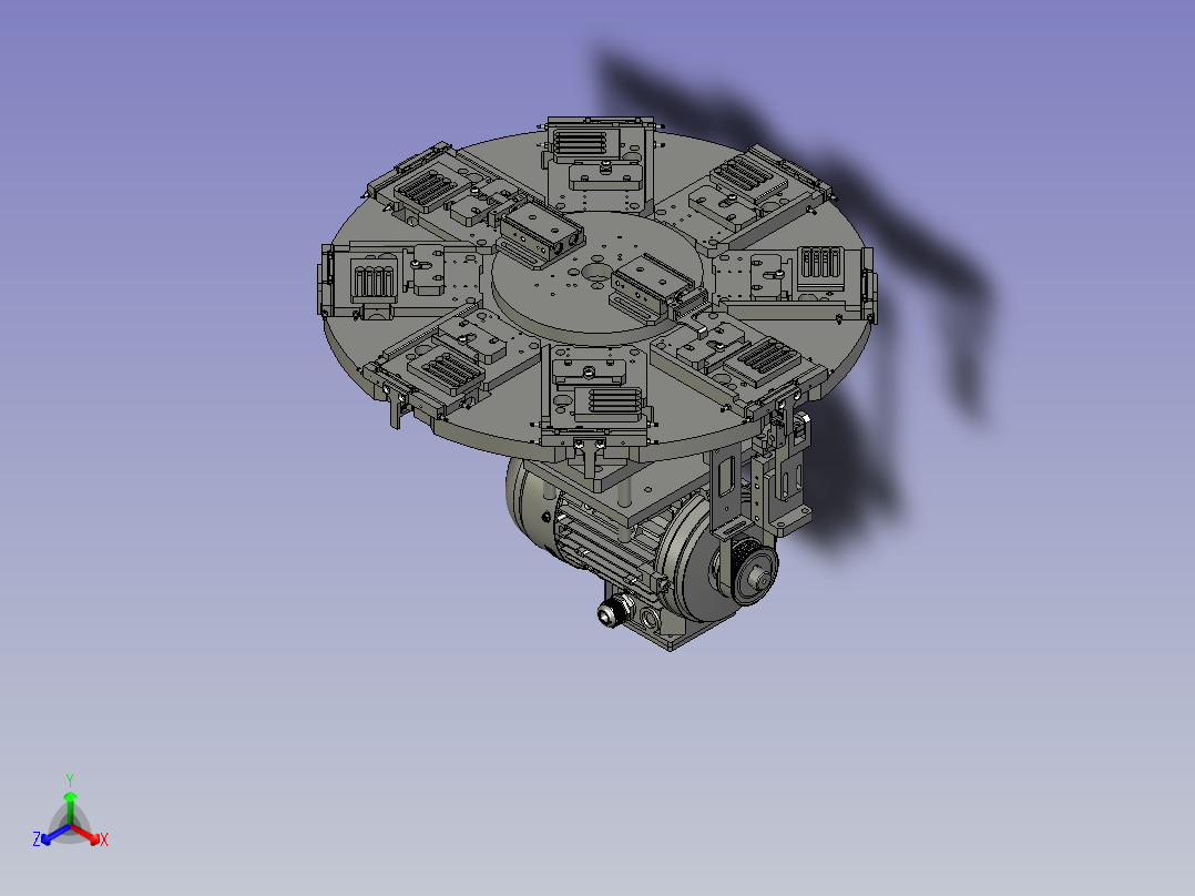 八工位分度盘旋转工作模型图1正等轴测图