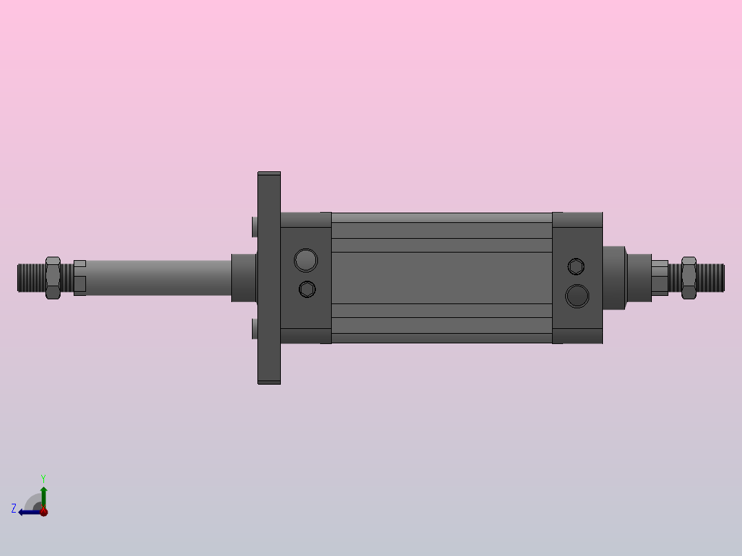 SED双轴复动型气缸SED 80×125-S右视图