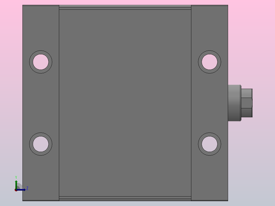 MU椭圆型活塞气缸系列[MDUB40-30D-A76H]左视图