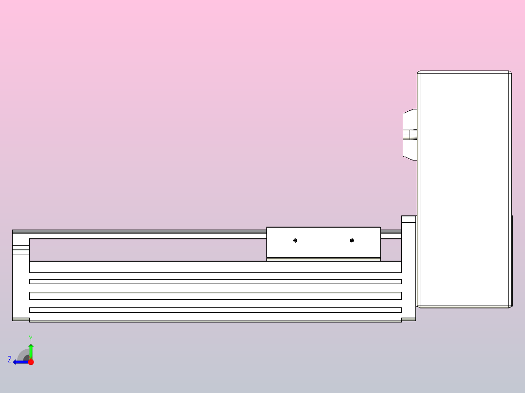 皮带直线轴半封闭可选导轨TPA-HNB-85D-90-L100-LU-C-P20-N3右视图