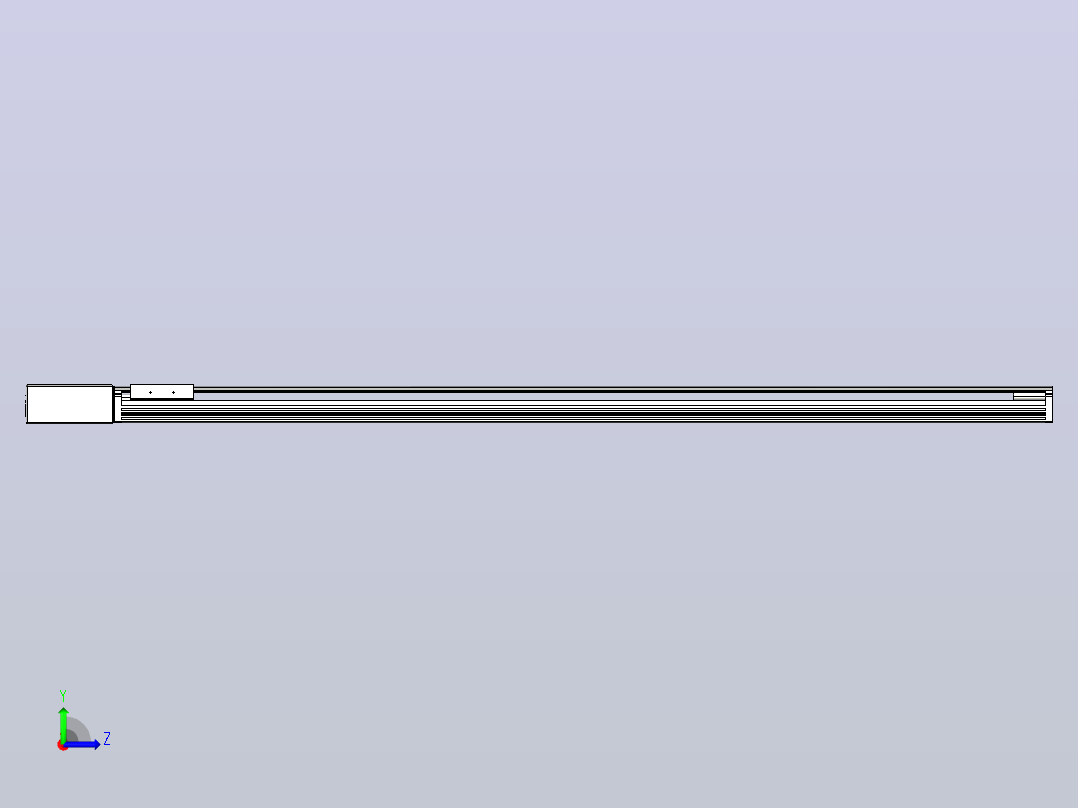 皮带直线轴半封闭可选导轨TPA-HNB-105D-90-L1400-MR-C-P20-N3左视图