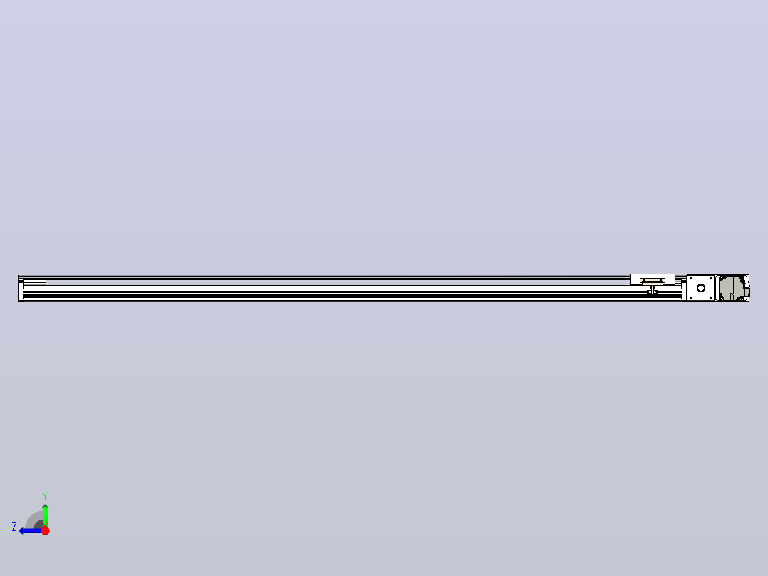 皮带直线轴半封闭可选导轨TPA-HNB-105D-90-L1400-MR-C-P20-N3右视图
