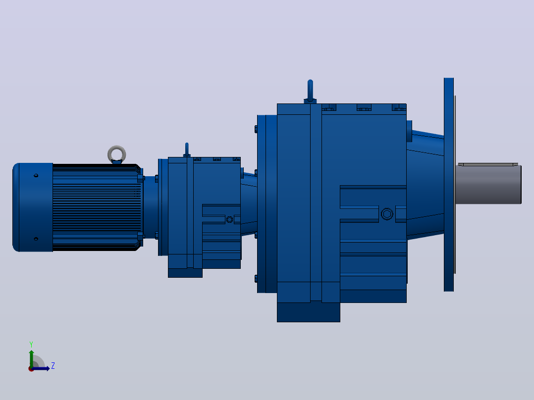 RF167R97法兰轴伸式组合型斜齿轮减速机RF167R97-Y11-4P-160M-M1-0°-Φ660左视图