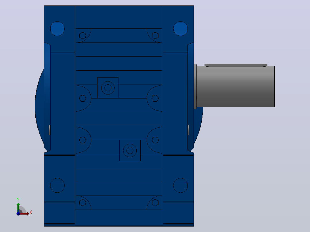 K127底脚轴伸式安装螺旋锥齿轮减速机K127-YV5.5-6P-110.13-M1-0°-A前视图