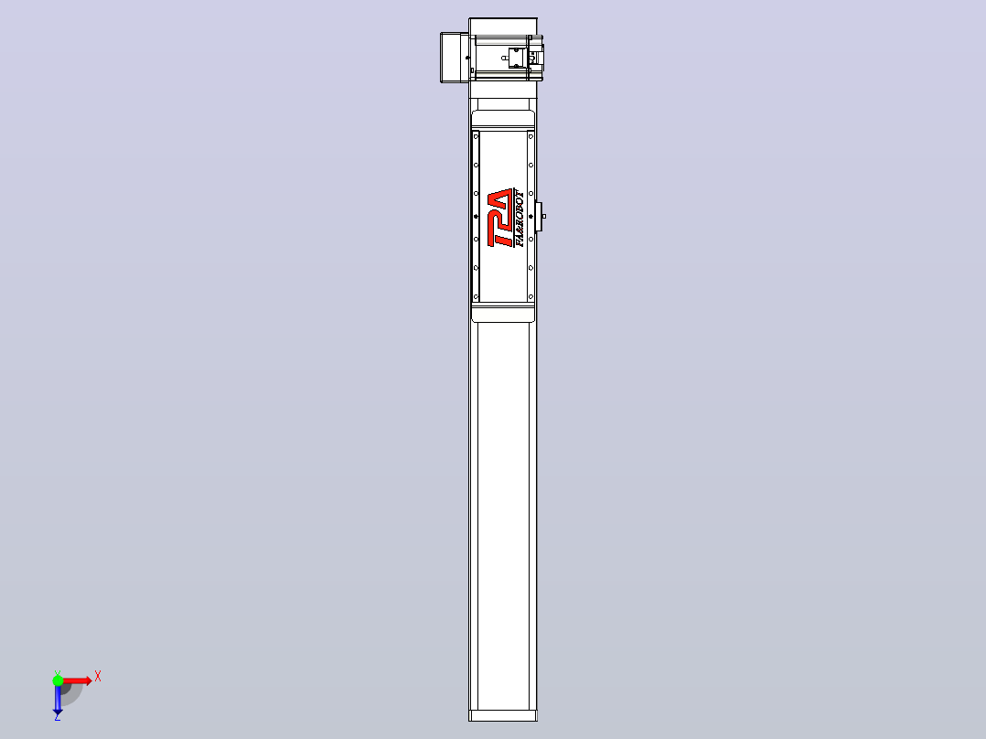 伺服电机集成皮带传动直线执行器TPA-OCB-120-224-L550-RU-P75-N3俯视图