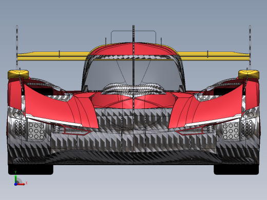 法拉利499P勒芒超级跑车造型3D图纸+Solidworks设计前视缩略图