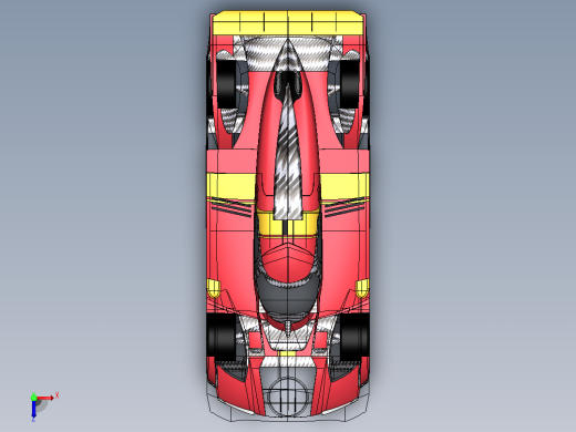 法拉利499P勒芒超级跑车造型3D图纸+Solidworks设计俯视缩略图