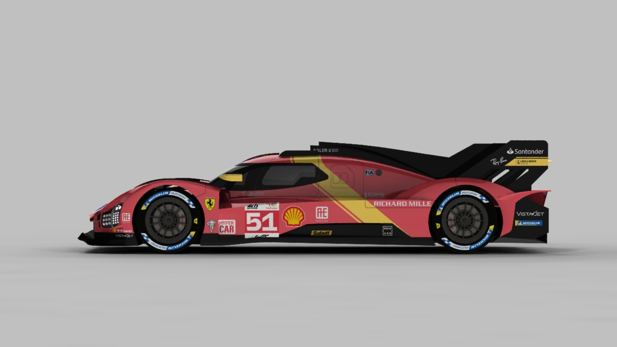 法拉利499P勒芒超级跑车造型3D图纸+Solidworks设计